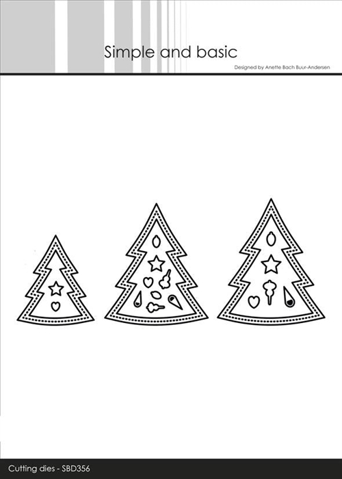 Simple and basic die Christmas trees Største: 4,7x5,6cm